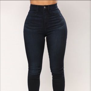 High Waisted Dark Denim Jeans- Plus Size